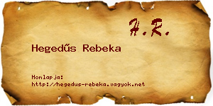 Hegedűs Rebeka névjegykártya